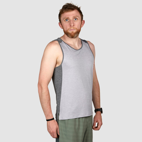 Heather Gray - Ultimate Direction Men's Cirrus Singlet, front view