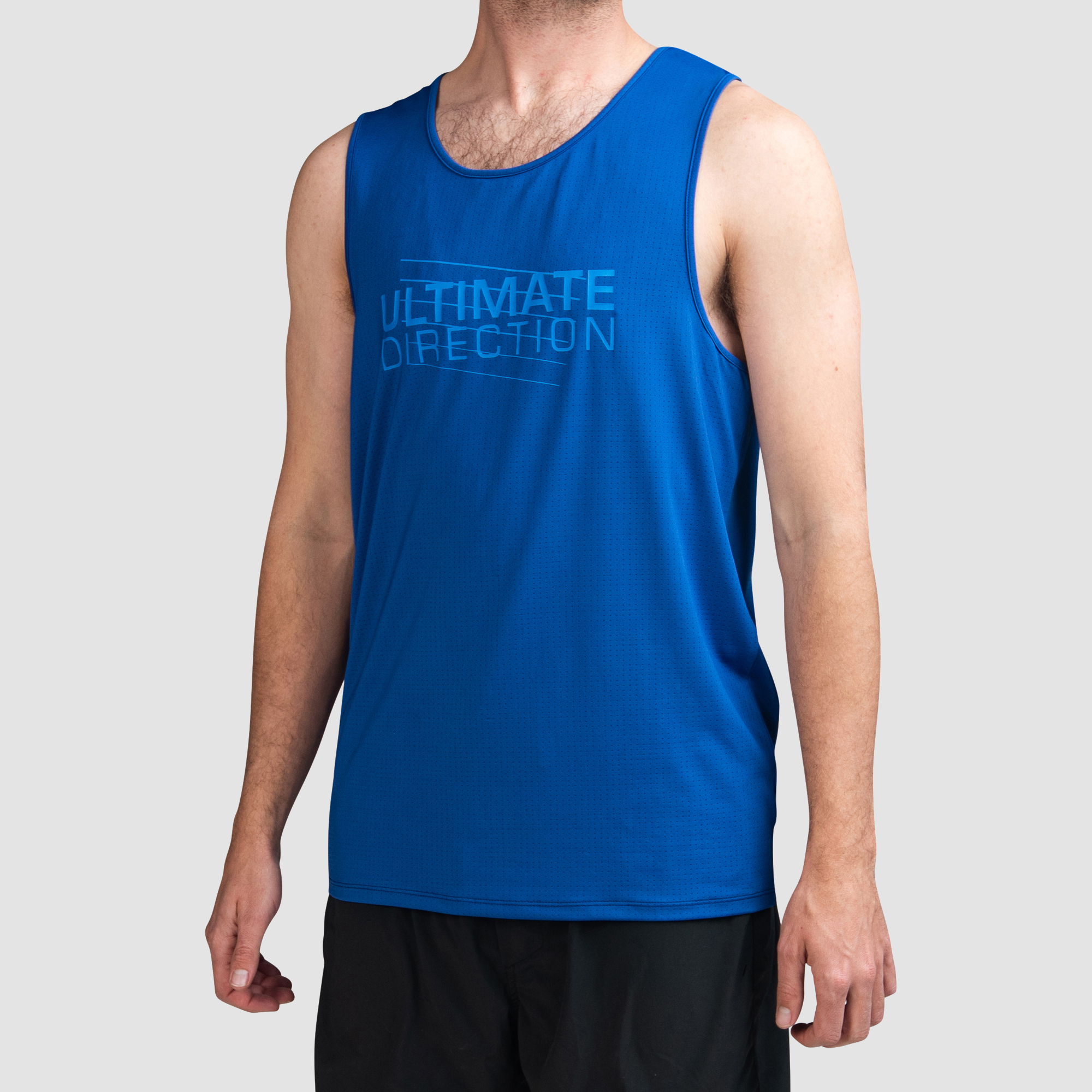 Ultimate Direction Men's Tech Tank Top in Cyber Blue Size Medium