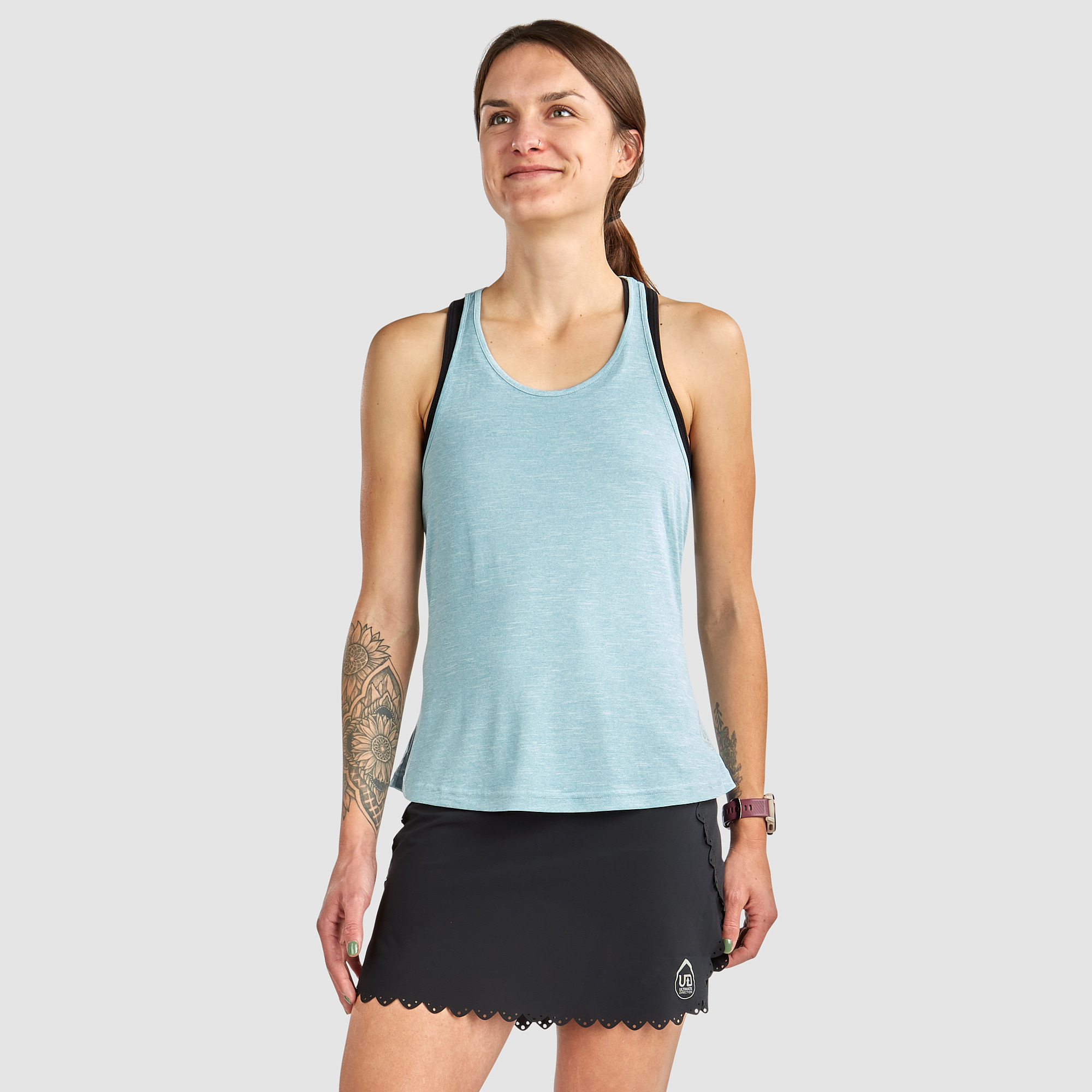 Ultimate Direction Women's Contralis Tank Top in Sea Blue Size Large