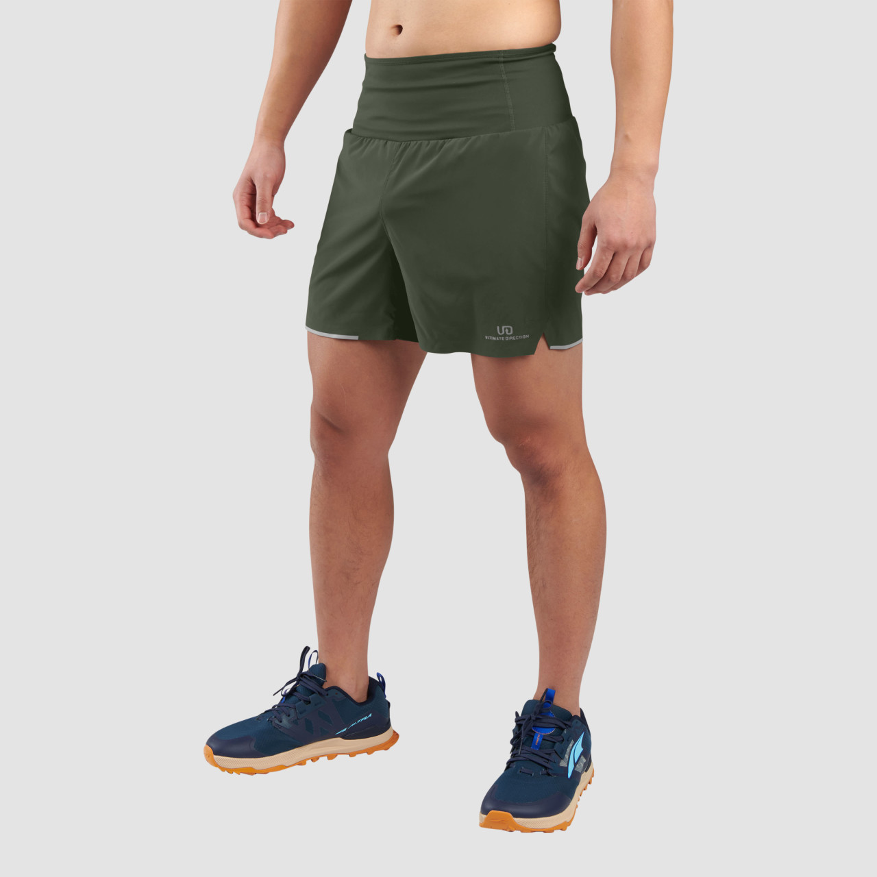 Ultimate Direction Men's Velum Short in Dark Camo Green Size Medium