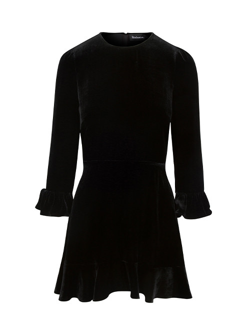 The Leekley Dress | Black Velvet Mini Dress | Réalisation Par UK