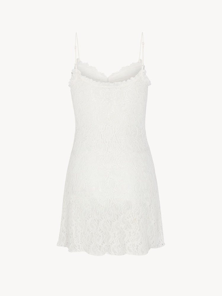 The Cindy Snow | Stretch Lace White Mini Dress | Réalisation Par UK