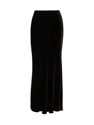 The Joni Skirt | Black Velvet Long Skirt | Réalisation Par UK