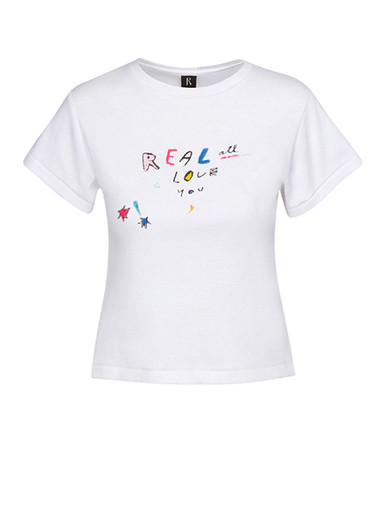 Real Love Tee | White Classic Cropped Baby Tee | Réalisation Par UK