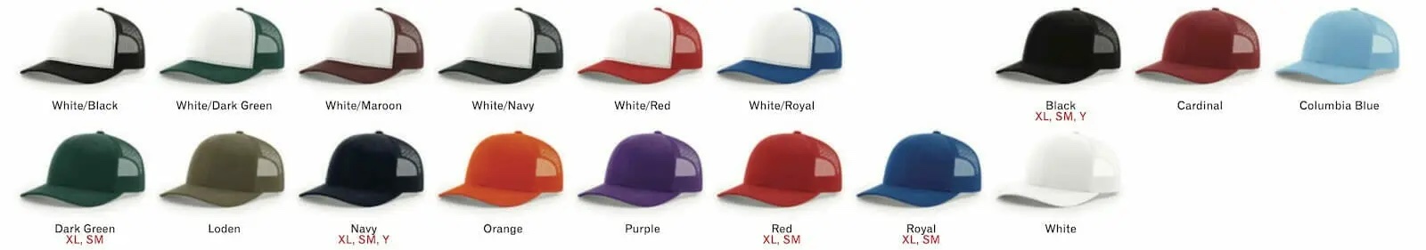 richardson 112 split hat colors