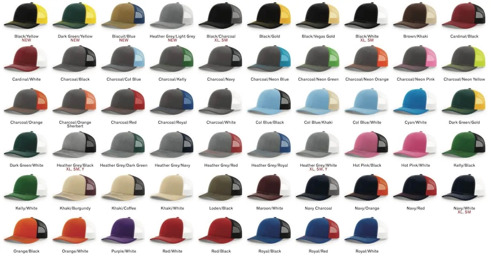 Richardson 112 Hat Colors