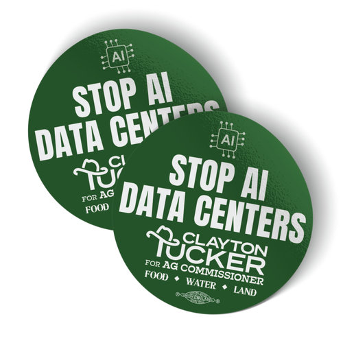 Stop AI Data Centers (3" x 3" Vinyl Sticker -- Pack of Two!)