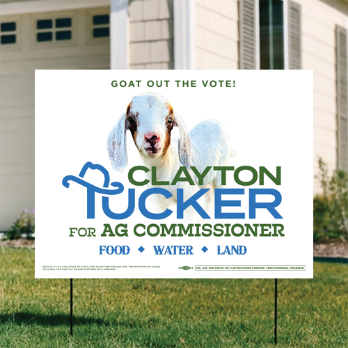 Lyndon the Goat (24" x 18" Coroplast Yard Sign)