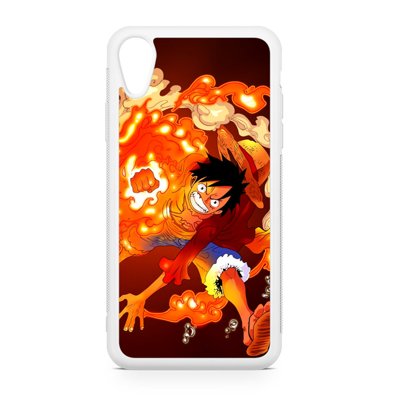 Jizetin for iPhone 6 / 6S Case Anime One-Piece Monkey D. Luffy Anime Side  Design Phone Case Square Edge Pattern Liquid Silicone Cases Full Cover  Camera Shockproof Protective Case