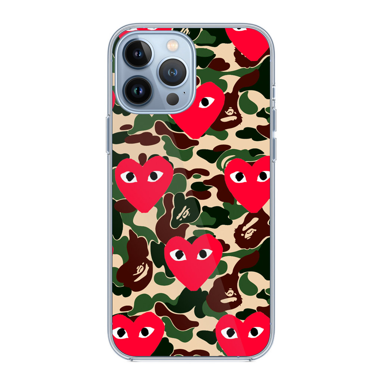 Bape x Comme Des Garcon Camo iPhone 13 Pro Max Case CASESHUNTER