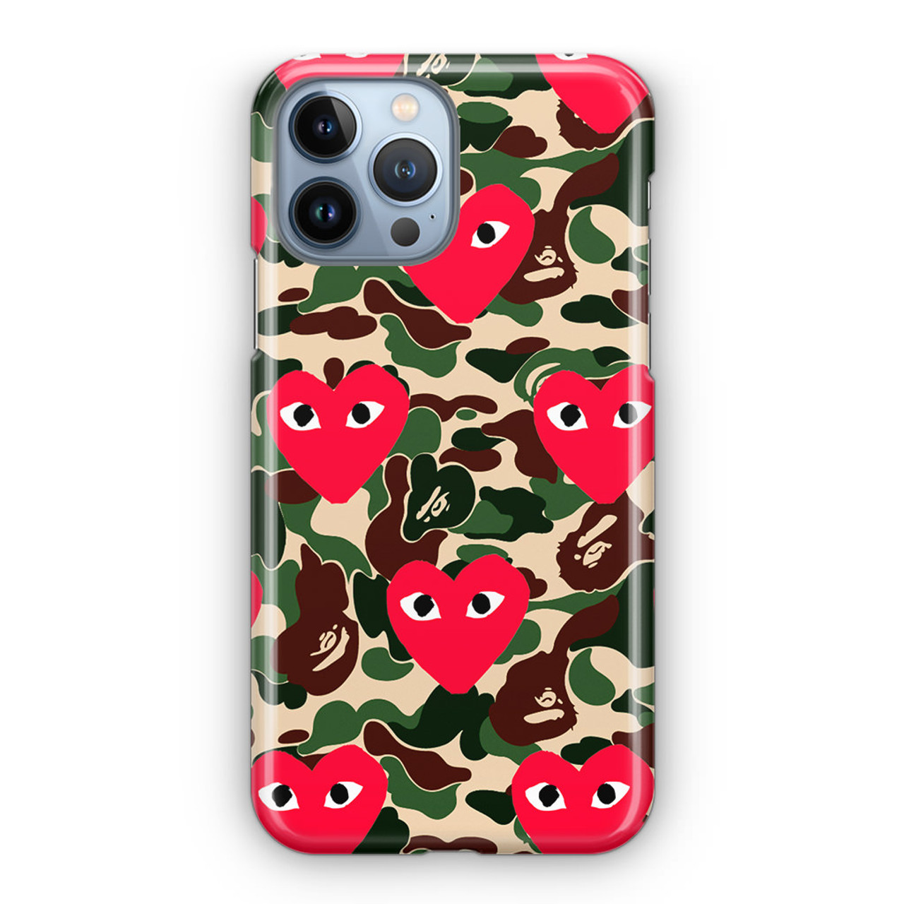 Bape x Comme Des Garcon Camo iPhone 13 Pro Max Case - CASESHUNTER