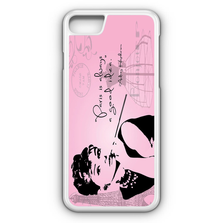 Audrey Hepburn Paris Quotes iPhone 8 Case