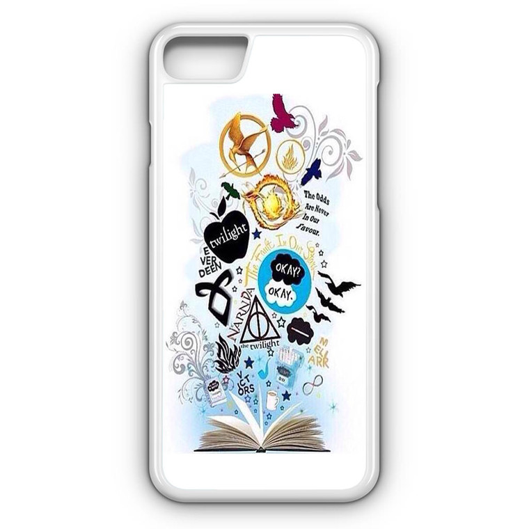 Divergen Hunger Games Twilight and All Book Collage iPhone 8 Case