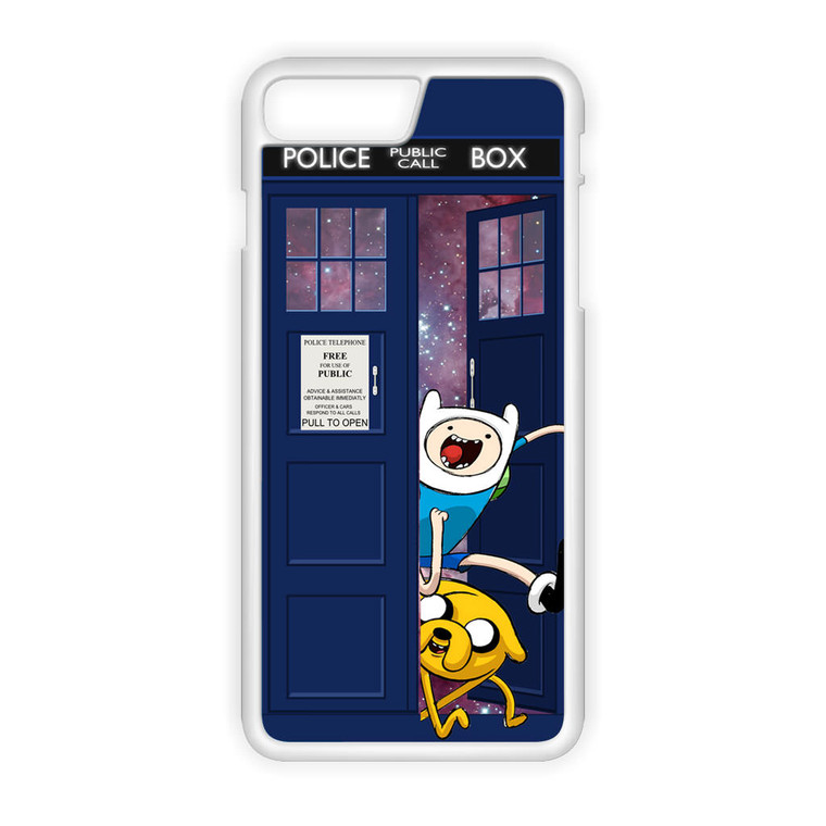 Adventure Time Jake Finn In Dr Who Tardis Call Box Galaxy Nebula iPhone 8 Plus Case
