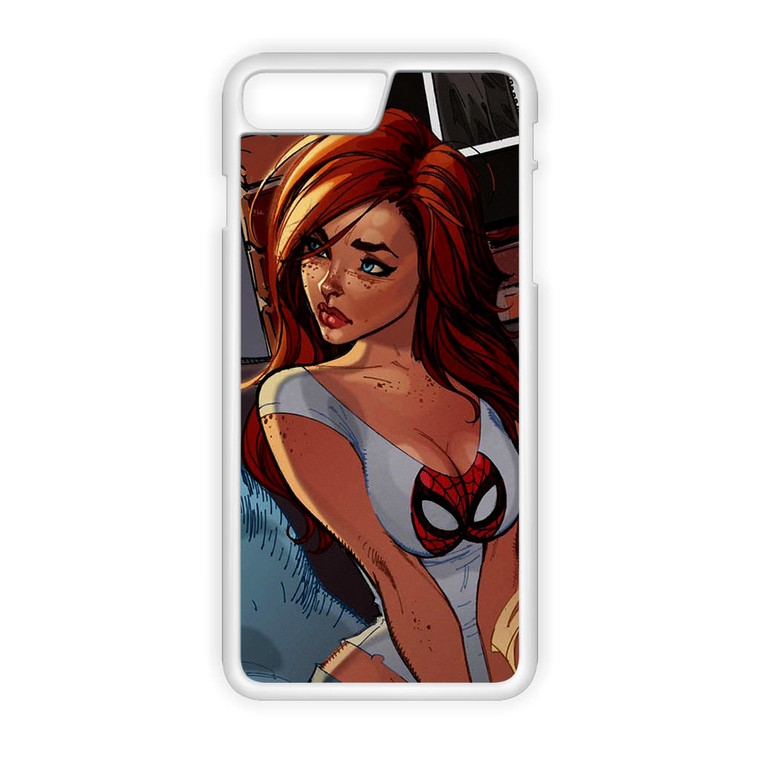 Spiderman Mary Jane Angry Illustration iPhone 8 Plus Case