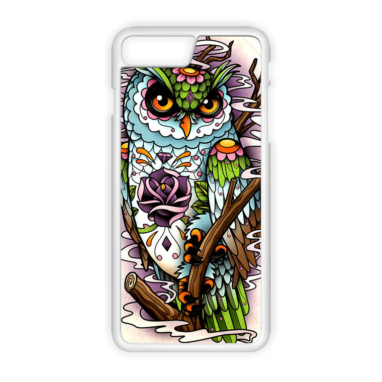 Sugar Skull Owl Tattoo iPhone 8 Plus Case