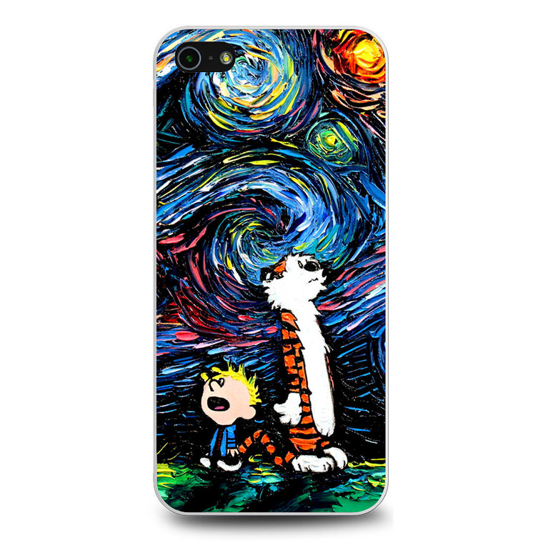 Calvin and Hobbes Art Starry Night iPhone 5/5S/SE Case