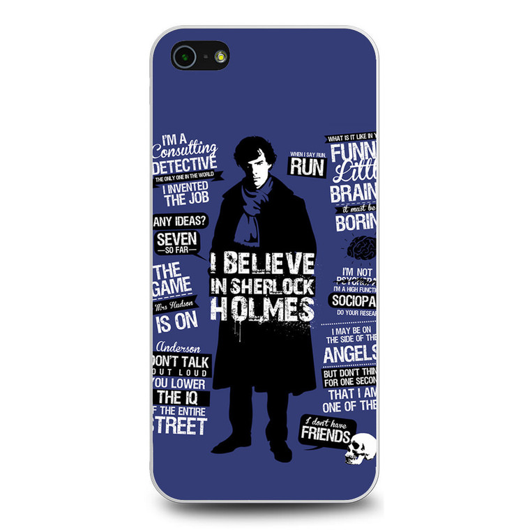 Sherlock Holmes Detective Quotes iPhone 5/5S/SE Case