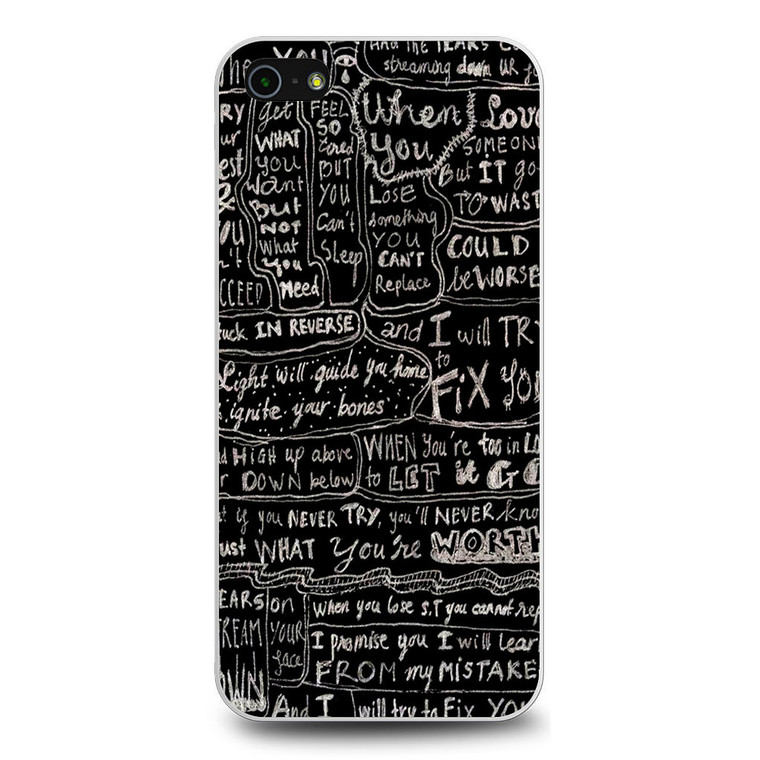 Coldplay Fix You Lyrics iPhone 5/5S/SE Case