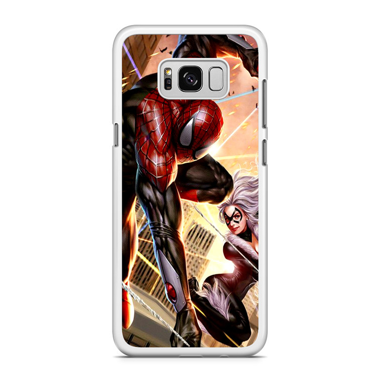 Black Cat and Spiderman Stormy Romance Samsung Galaxy S8 Case