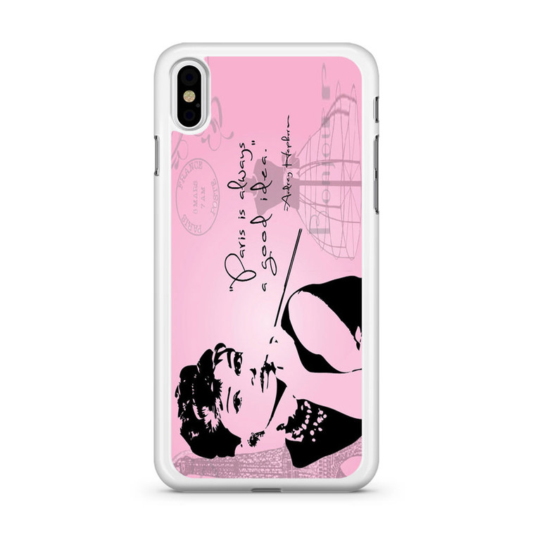 Audrey Hepburn Paris Quotes iPhone X Case