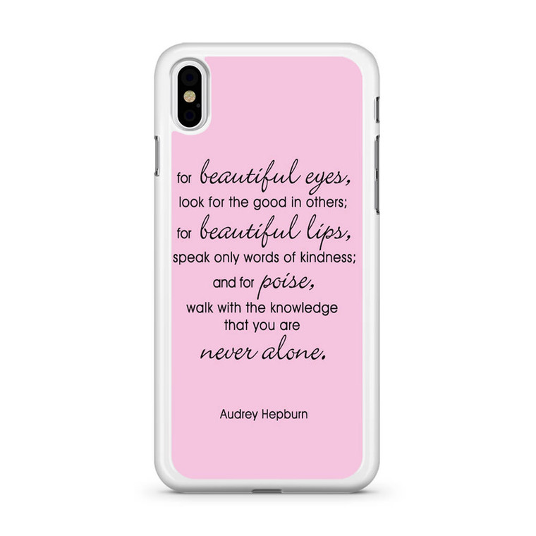 Audrey Hepburn Quotes Eyes iPhone X Case