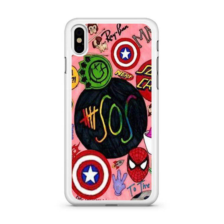 5 SOS Superheroes iPhone X Case