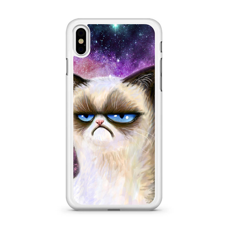 Angry Cat Grumpy Nebula iPhone X Case