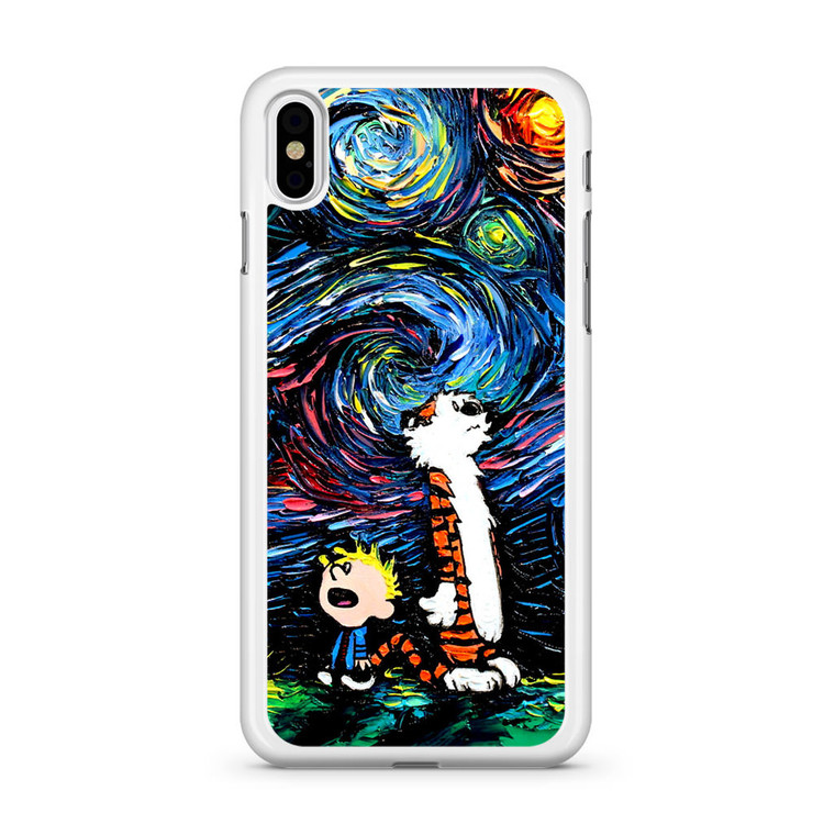 Calvin and Hobbes Art Starry Night iPhone X Case