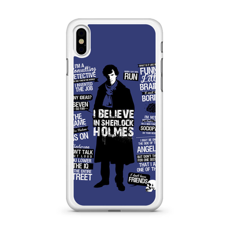 Sherlock Holmes Detective Quotes iPhone X Case