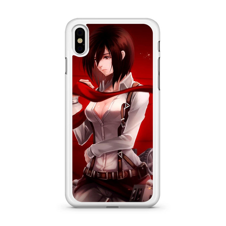 Red Mikasa Attack On Titan iPhone X Case