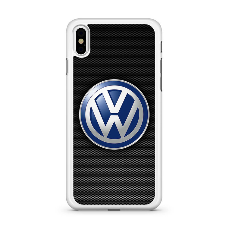 VW Logo Black Carbon iPhone X Case