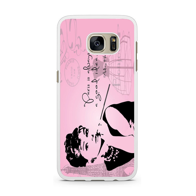 Audrey Hepburn Paris Quotes Samsung Galaxy S7 Case