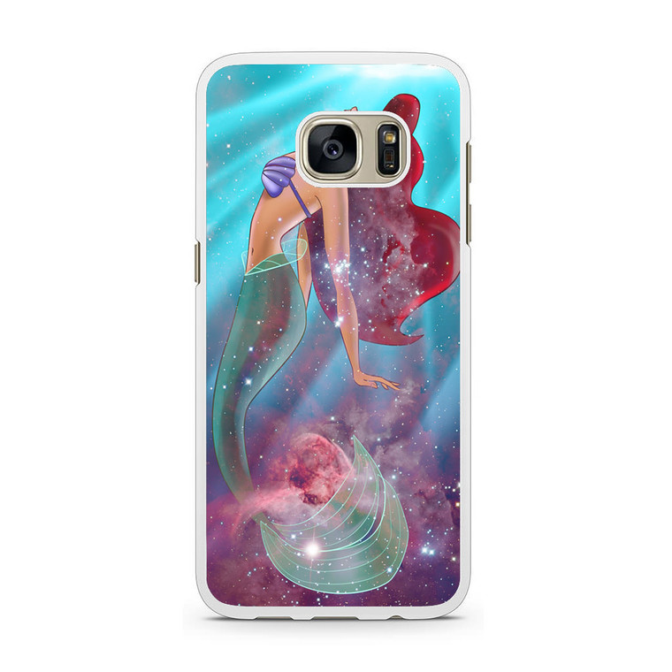 Ariel the Little Mermaid on Galaxy Nebula Samsung Galaxy S7 Case