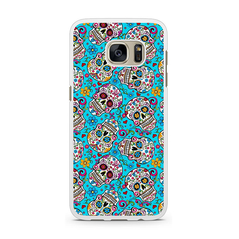 Skull Floral Sugar Samsung Galaxy S7 Case