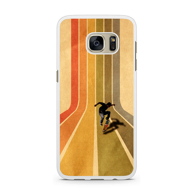 Vintage Skateboard On Colorful Stipe Runway Samsung Galaxy S7 Case