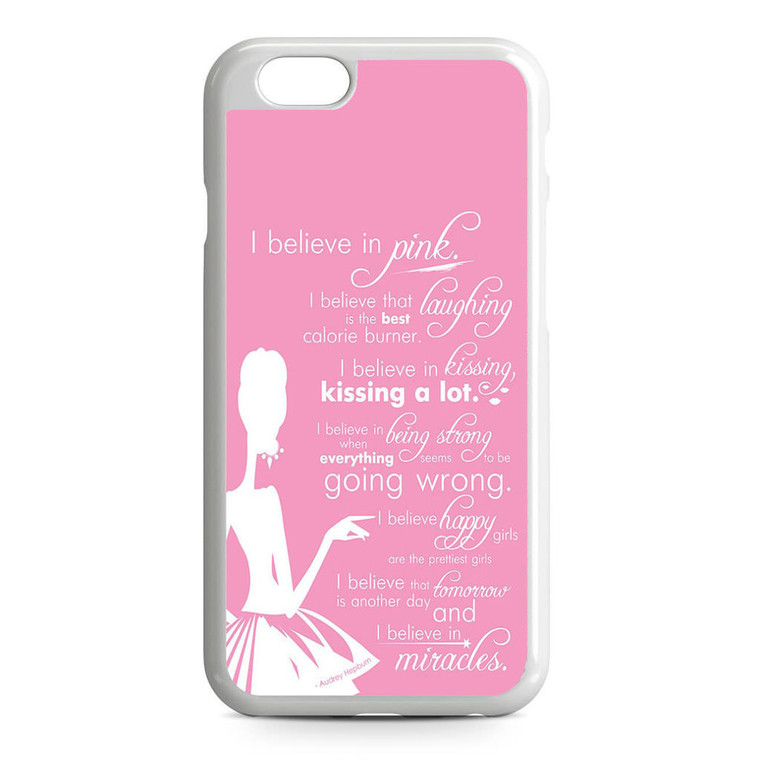 Audrey Hepburn Quotes in Pink iPhone 6/6S Case