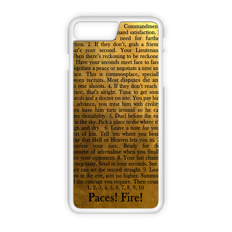 Hamilton Ten Duel Commandments Lyrics iPhone 7 Plus Case