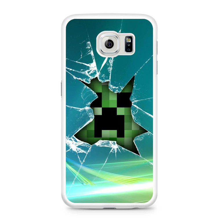 Minecraft Creeper Glass Broken Samsung Galaxy S6 Case