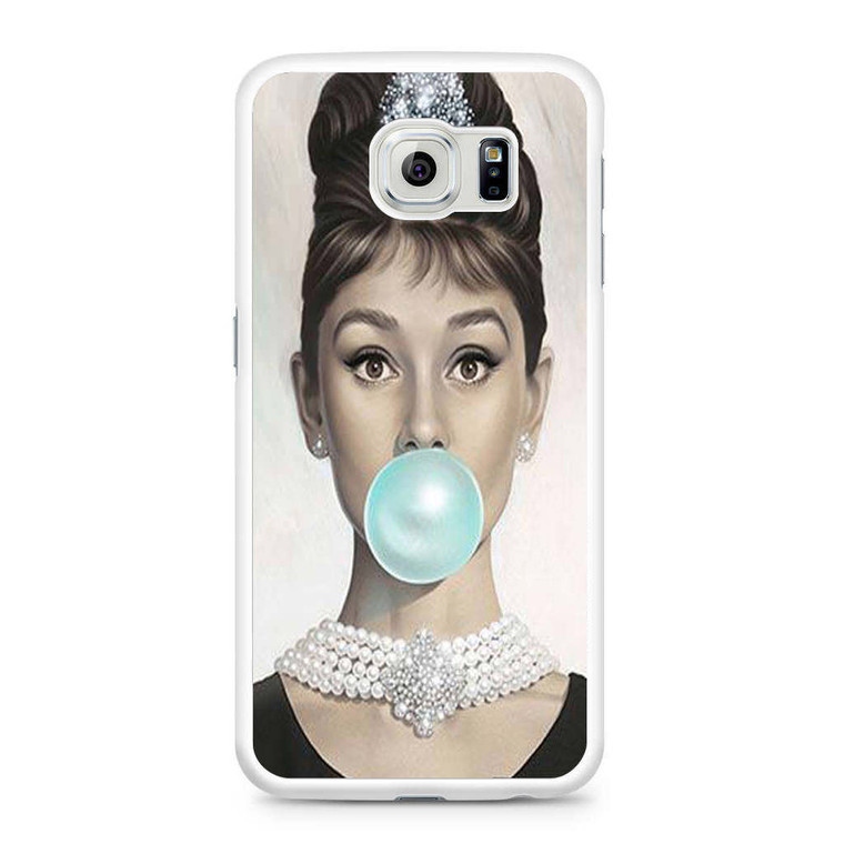 Audrey Hepburn Bubble Blue Samsung Galaxy S6 Case