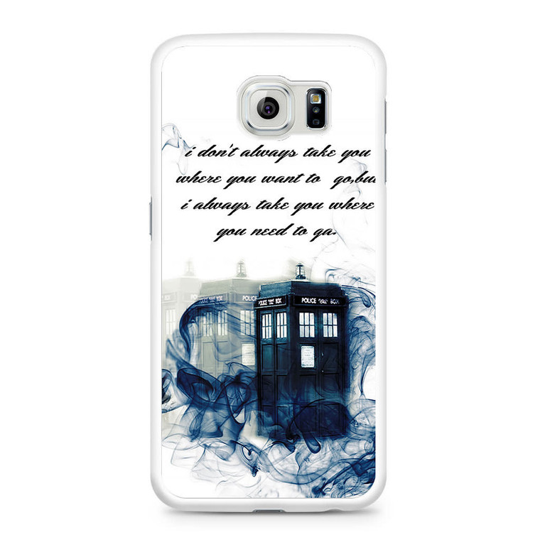 Tardis Doctor Who Smoke Quotes Samsung Galaxy S6 Case