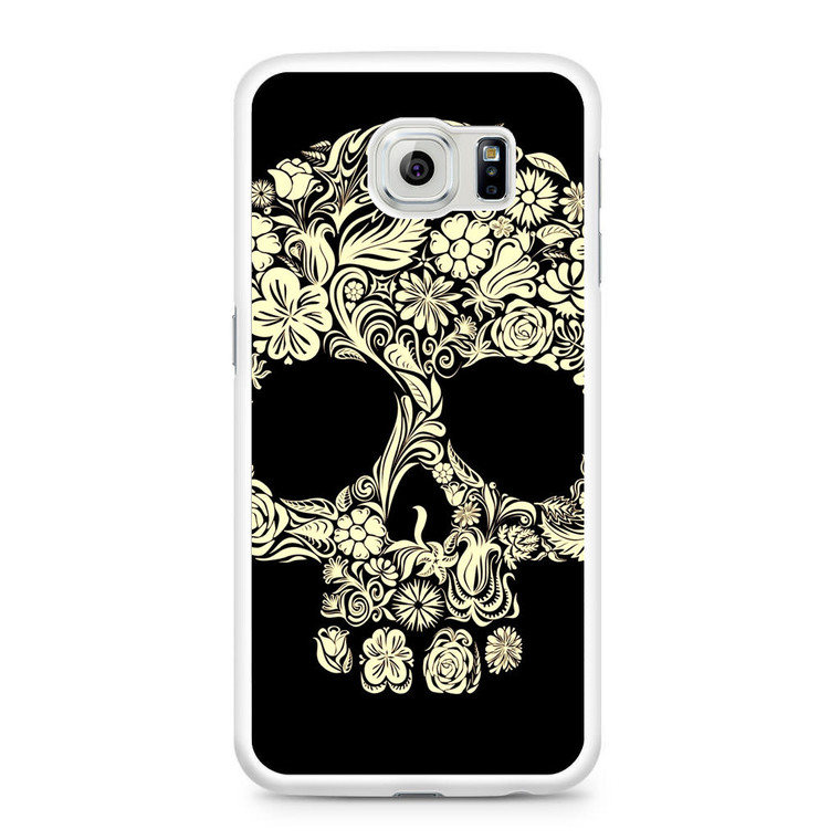 Dark Skull Flowers Samsung Galaxy S6 Case