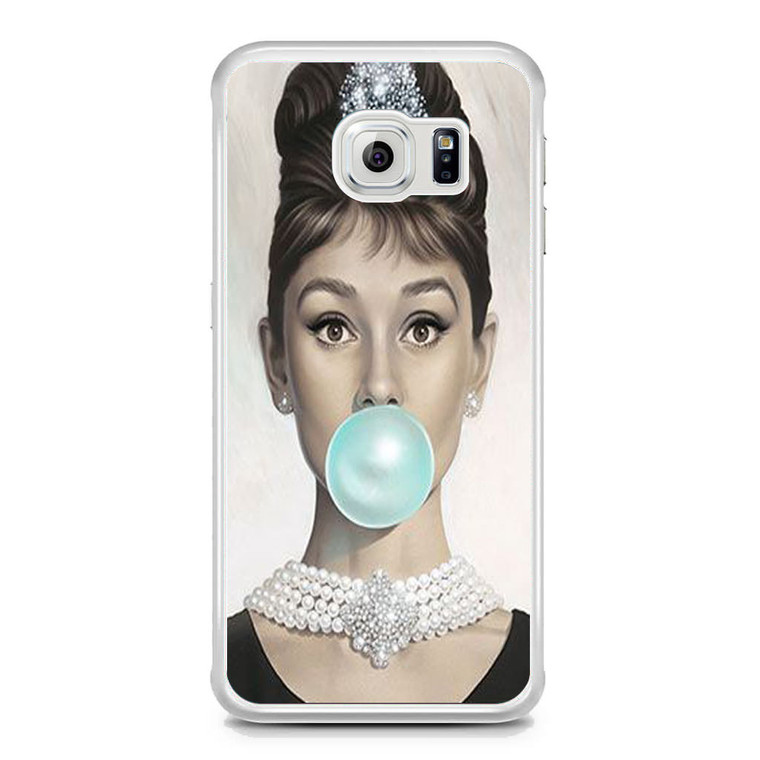 Audrey Hepburn Bubble Blue Samsung Galaxy S6 Edge Case