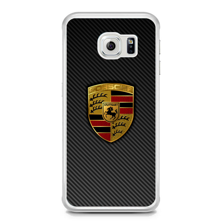 Carbon Porsche Logo Samsung Galaxy S6 Edge Case