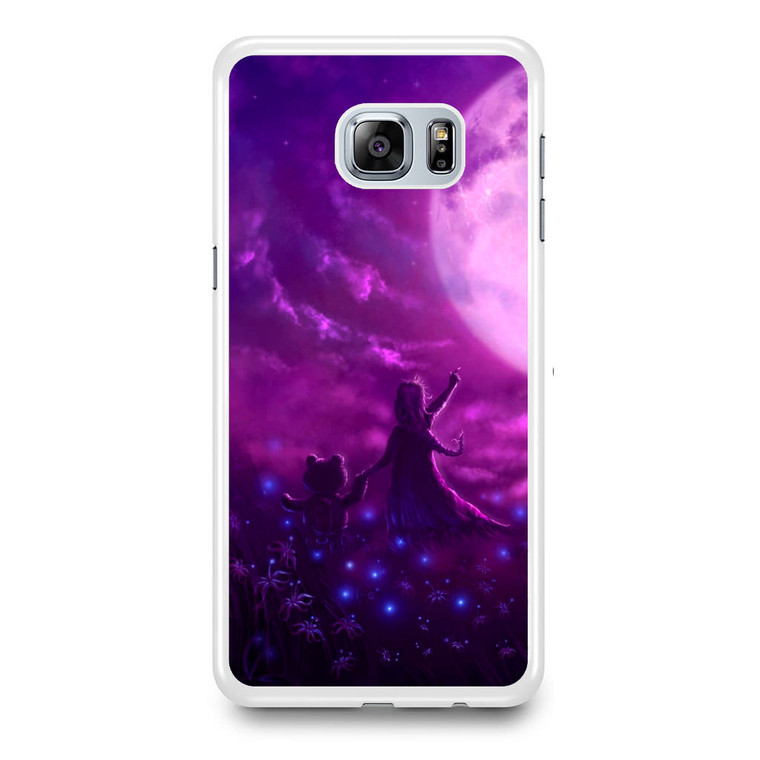 Pink Moon Teddy Bear Samsung Galaxy S6 Edge Plus Case