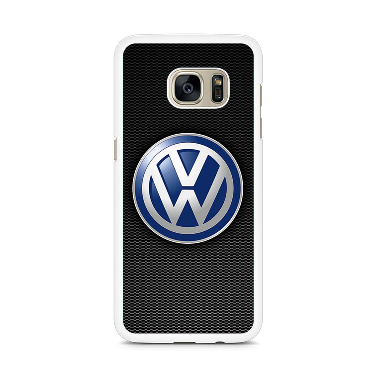 VW Logo Black Carbon Samsung Galaxy S7 Edge Case