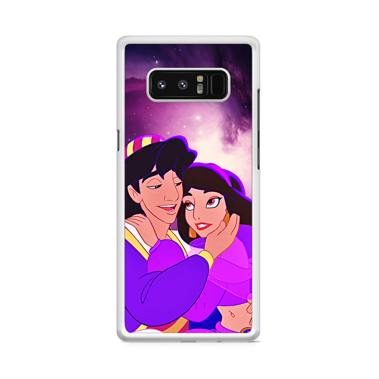 Aladdin and Jasmine Disney In Galaxy Nebula Samsung Galaxy Note 8 Case