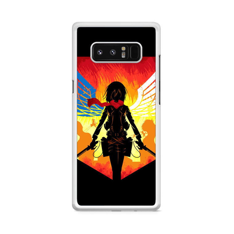 Attack On Titan Mikasa Shillouete Samsung Galaxy Note 8 Case