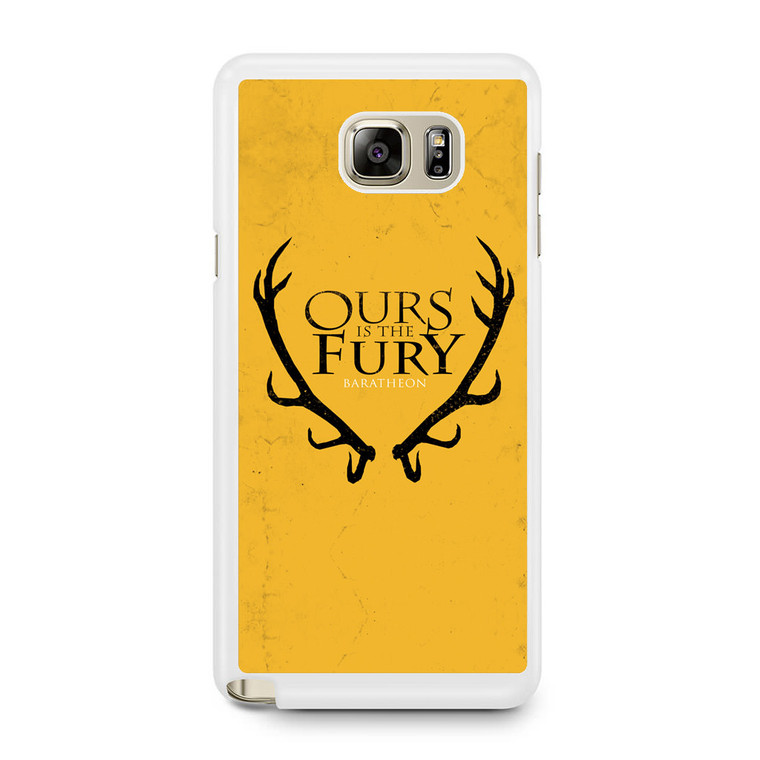 Game Of Thrones - Baratheon Ours Is The Fury Samsung Galaxy Note 5 Case