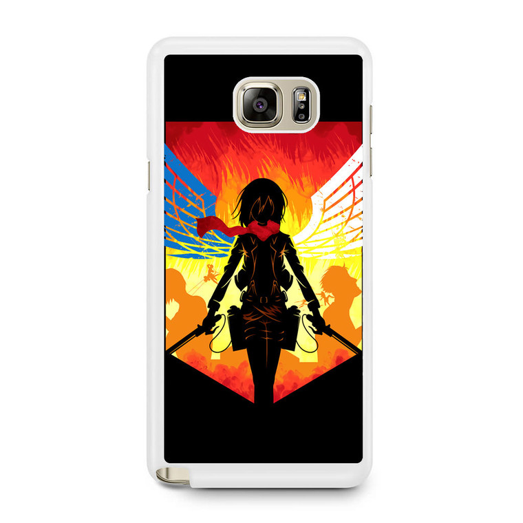 Attack On Titan Mikasa Shillouete Samsung Galaxy Note 5 Case